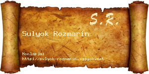 Sulyok Rozmarin névjegykártya